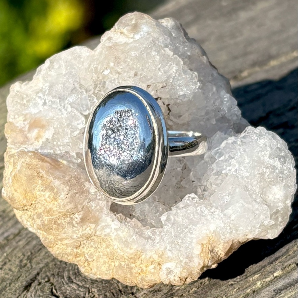 Platinum Aura Druzy Ring - Picture 14 of 14